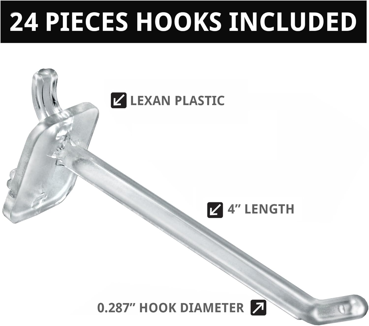 Azar Displays Four-Sided Revolving 8" W x 20" H Counter Pegboard Display with 24 Hooks