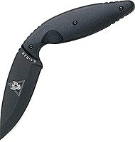 KA-BAR 2491 Tdi Pocket Strike Black Hard Plastic Sheath, Black Clip, Straight Edge Sheath + Enforcement Knife