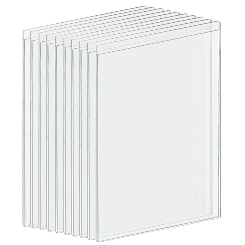 AZAR DISPLAYS U-Frame Wall-Mount Acrylic Sign Holders, Clear, Pack Of 10