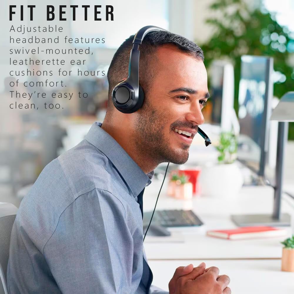 Logitech H390 Gaming Headphones, Wired Headphones with Mic, USB Headset with Microphone for PC