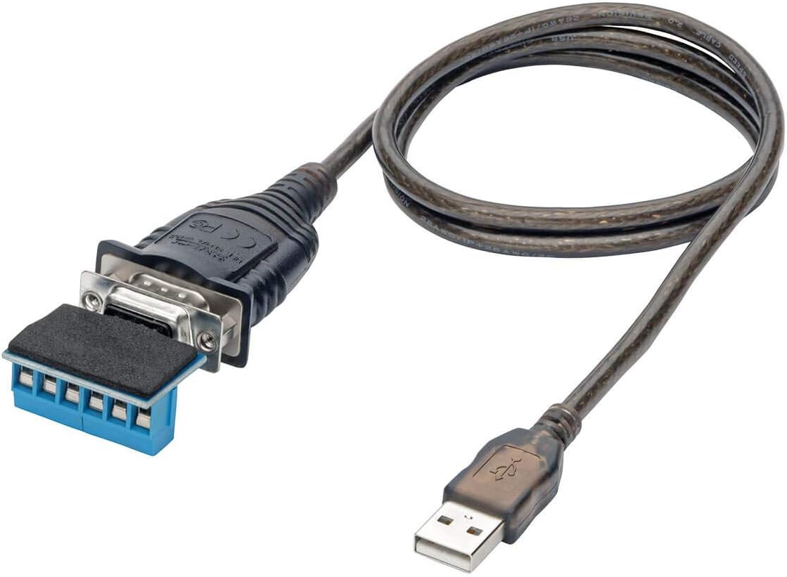 Tripp Lite USB to RS485/RS422 FTDI Serial Adapter Cable, COM Retention, USB-A to DB9 M/M, Compatible with Windows