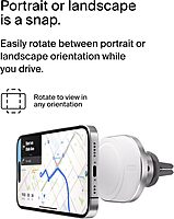 Belkin MagSafe-Compatible Wireless Car Charger with 15W Fast Charging, Powerful Magnetic Vent Holder for iPhone 16, 15, 14