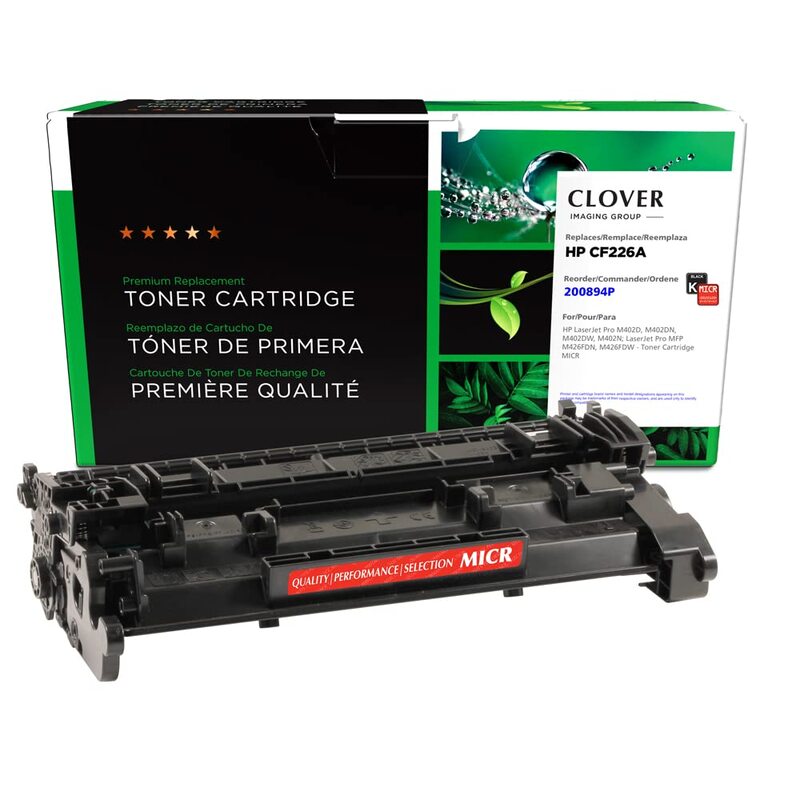 Clover Remanufactured MICR Toner Cartridge Replacement for HP CF226A (26A) - Black