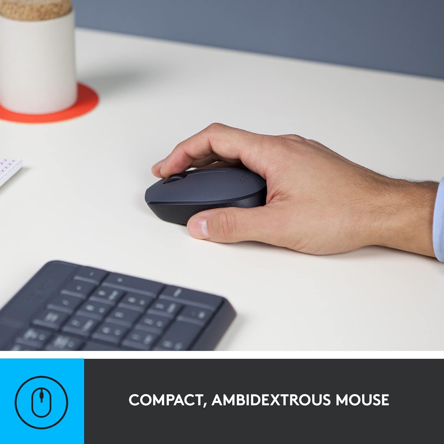 Logitech MK235 Wireless Keyboard and Mouse Combo for Windows, USB Receiver, Long Battery Life