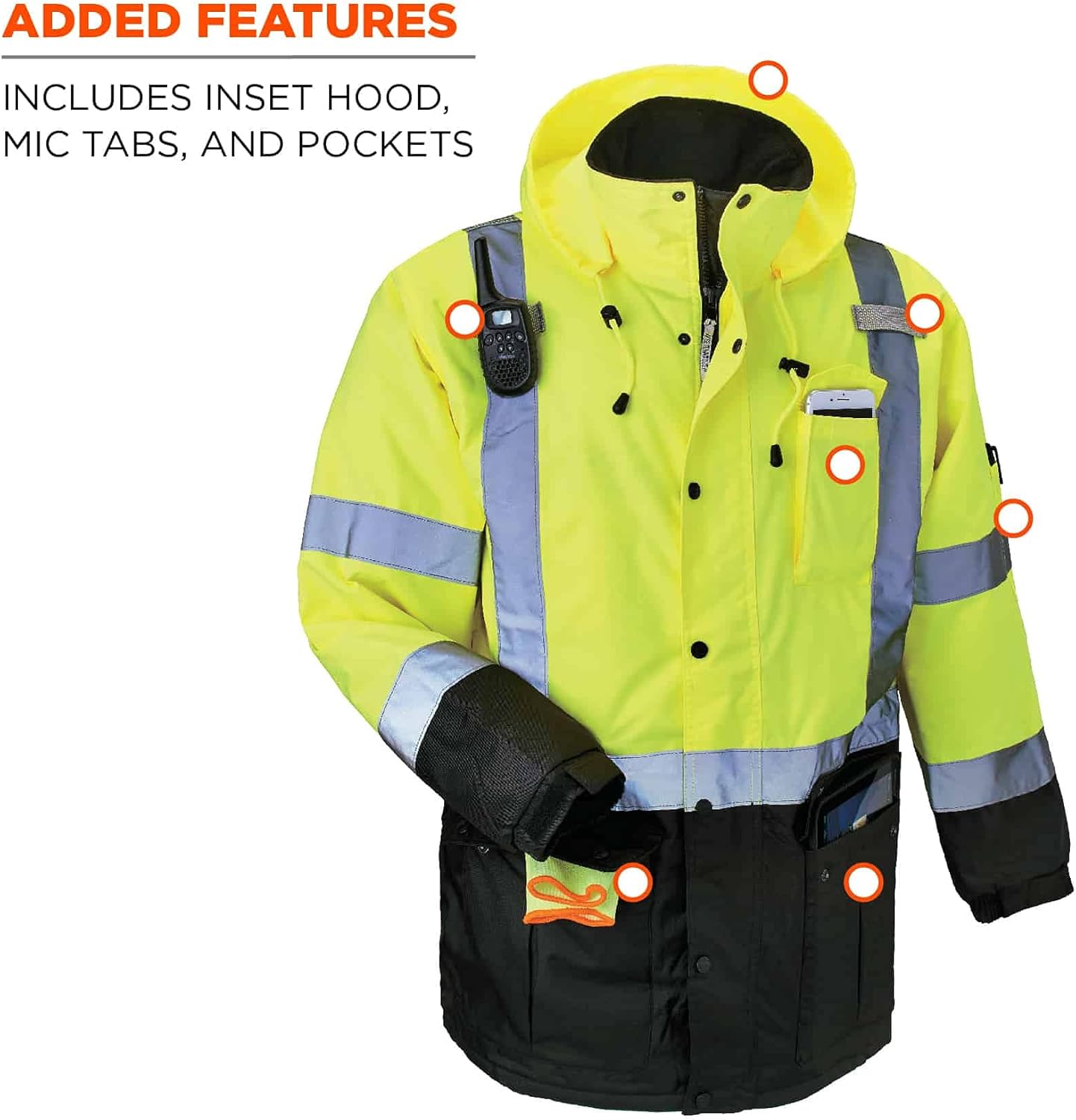 Ergodyne GloWear 8384 Type R Class 3 Hi-Vis Quilted Thermal Parka