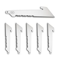 OUTDOOR EDGE RazorSafe 3" Utility with Serrations | 6 Pack of Stainless EDC Utility Blades | Compatible 3" Razor Blade Knives | Perfect for Work & Everyday Carry Stainless Serrated 6-Pack