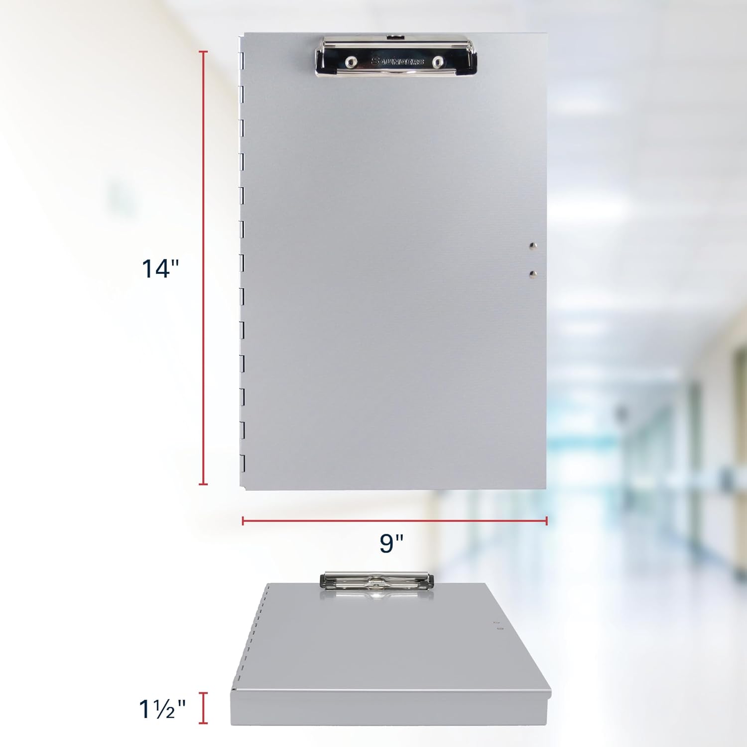 Saunders Tuffwriter Recycled Aluminum Storage Clipboard, 0.5" Clip Capacity, Holds 8.5 x 11 Sheets
