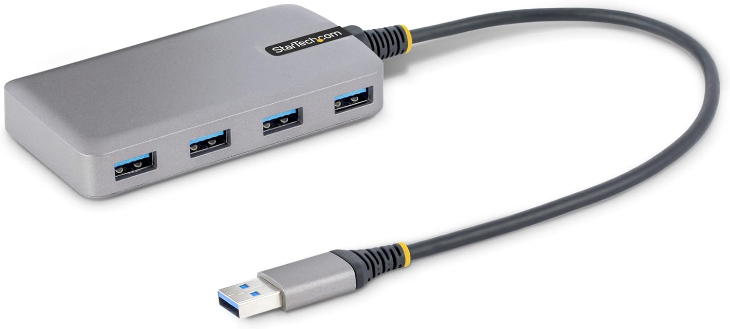 StarTech.com 4-Port USB Hub - USB 3.0 5Gbps, Bus Powered, USB-A to 4X USB-A Hub withOptional Auxiliary Power Input