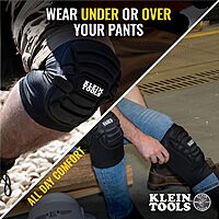 Klein Tools 60592 Knee Pads, Lightweight Padded Knee Sleeves, Breathable Mesh Back
