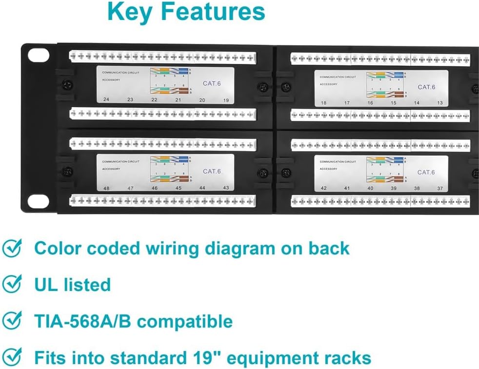 Monoprice Cat6 110-Type Patch Panel (568A/B Compatible)
