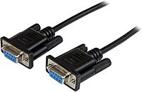 StarTech.com 2m Black DB9 RS232 Serial Null Modem Cable F/F - DB9 Female to Female - 9 pin RS232 Null Modem Cable - 2 meter, Black (SCNM9FF2MBK)