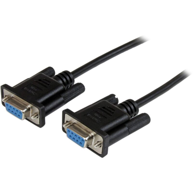 StarTech.com 2m Black DB9 RS232 Serial Null Modem Cable F/F - DB9 Female to Female - 9 pin RS232 Null Modem Cable - 2 meter, Black (SCNM9FF2MBK)