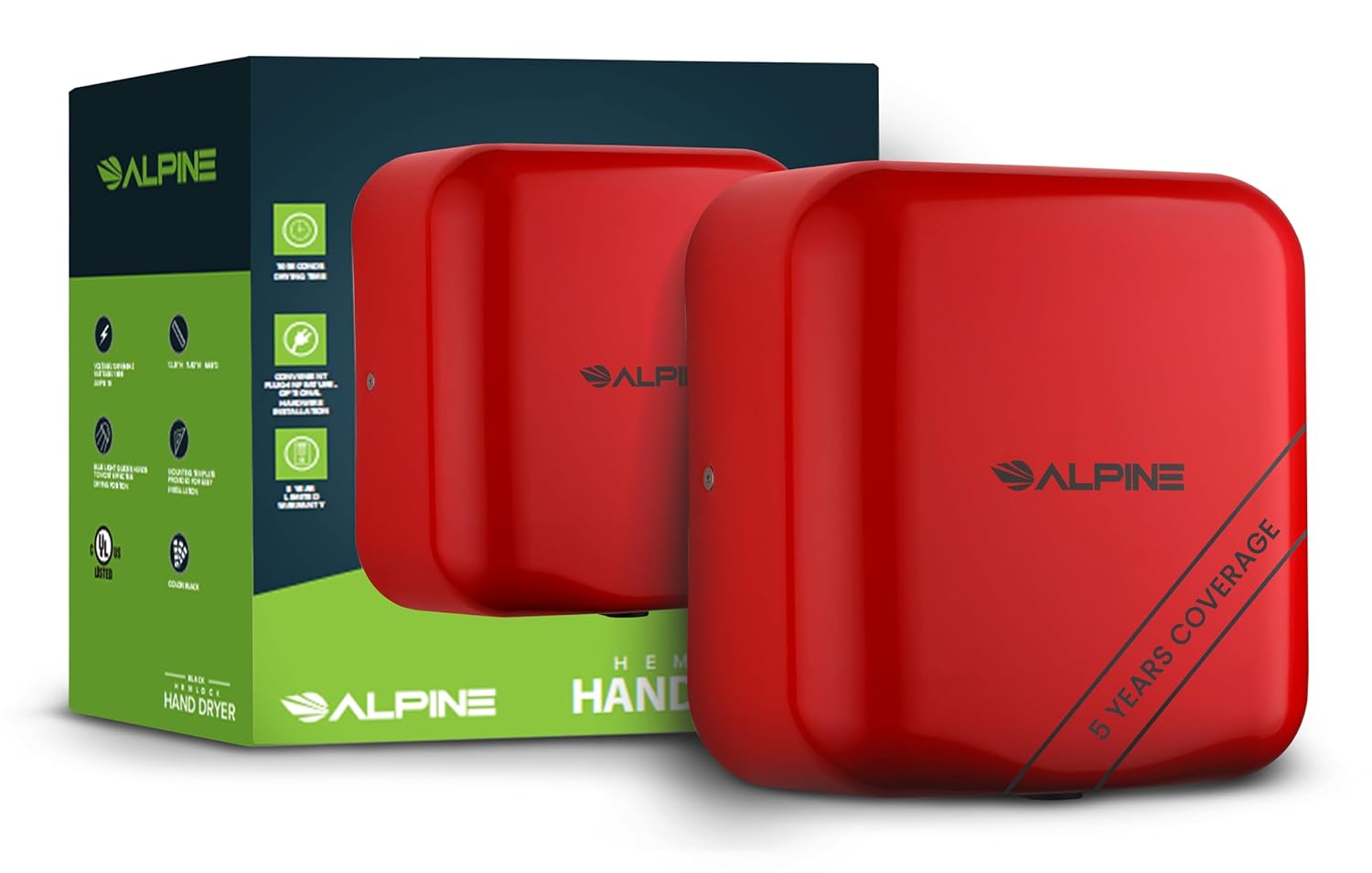 Alpine Hemlock Commercial Automatic High-Speed Stainless Steel Hand Dryer (110-120V)