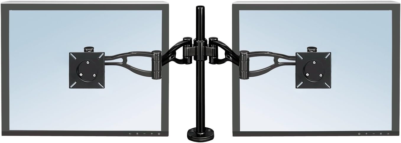 Fellowes 8041701 Professional Series Depth Adjustable Computer Monitor Stand for 2 Monitors with Dual Monitor Arms