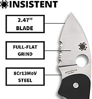 Spyderco Insistent Folding Knife - Black G-10 Handle with CombinationEdge, Full-Flat