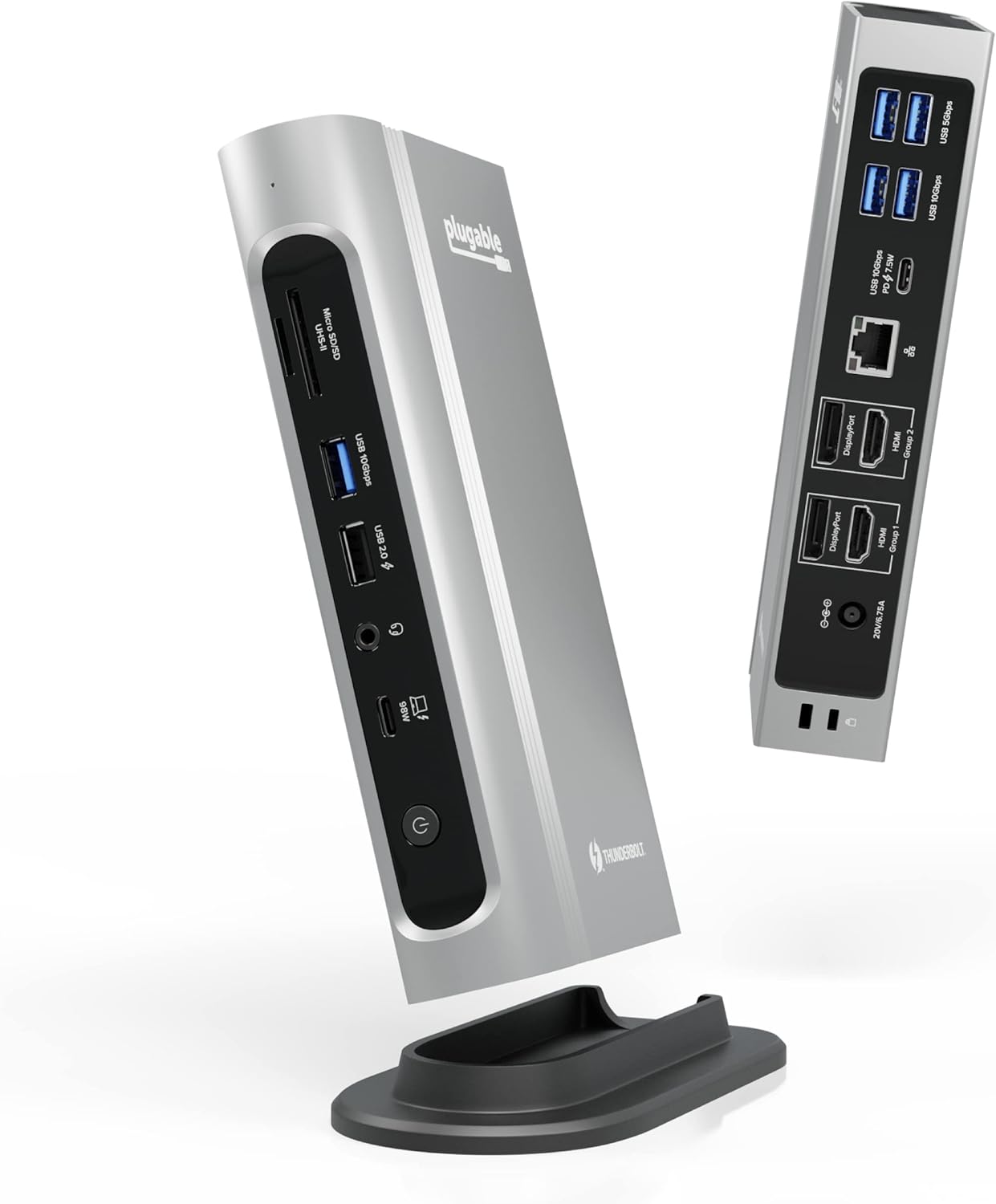 Plugable 16-in-1 Thunderbolt 4 Dock – Dual 4K Monitors for M4 MacBook Air/Pro, 100W Charging, 2X HDMI, 2X DisplayPort