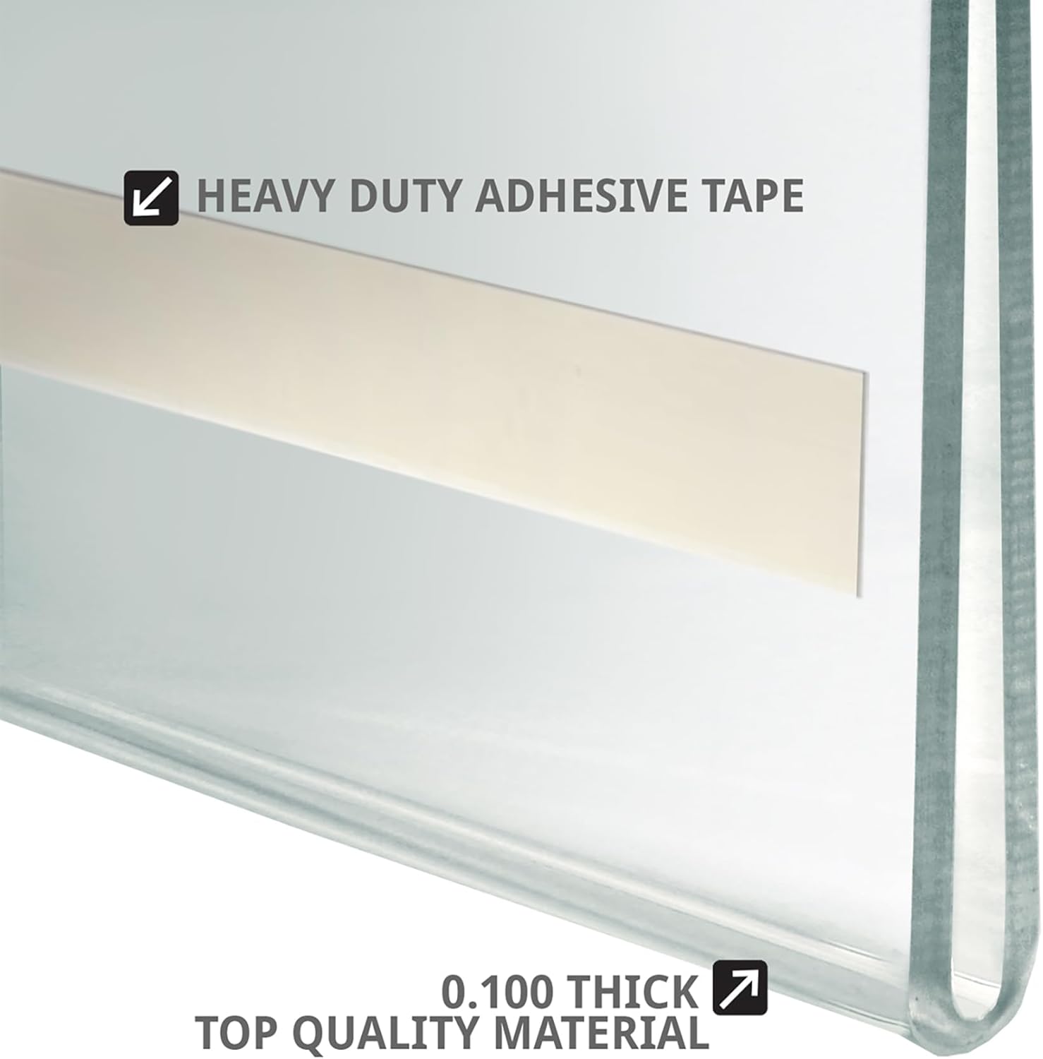 AZAR DISPLAYS Clear Acrylic Self Adhesive Wall Sign Holder Frames - Pack of 10