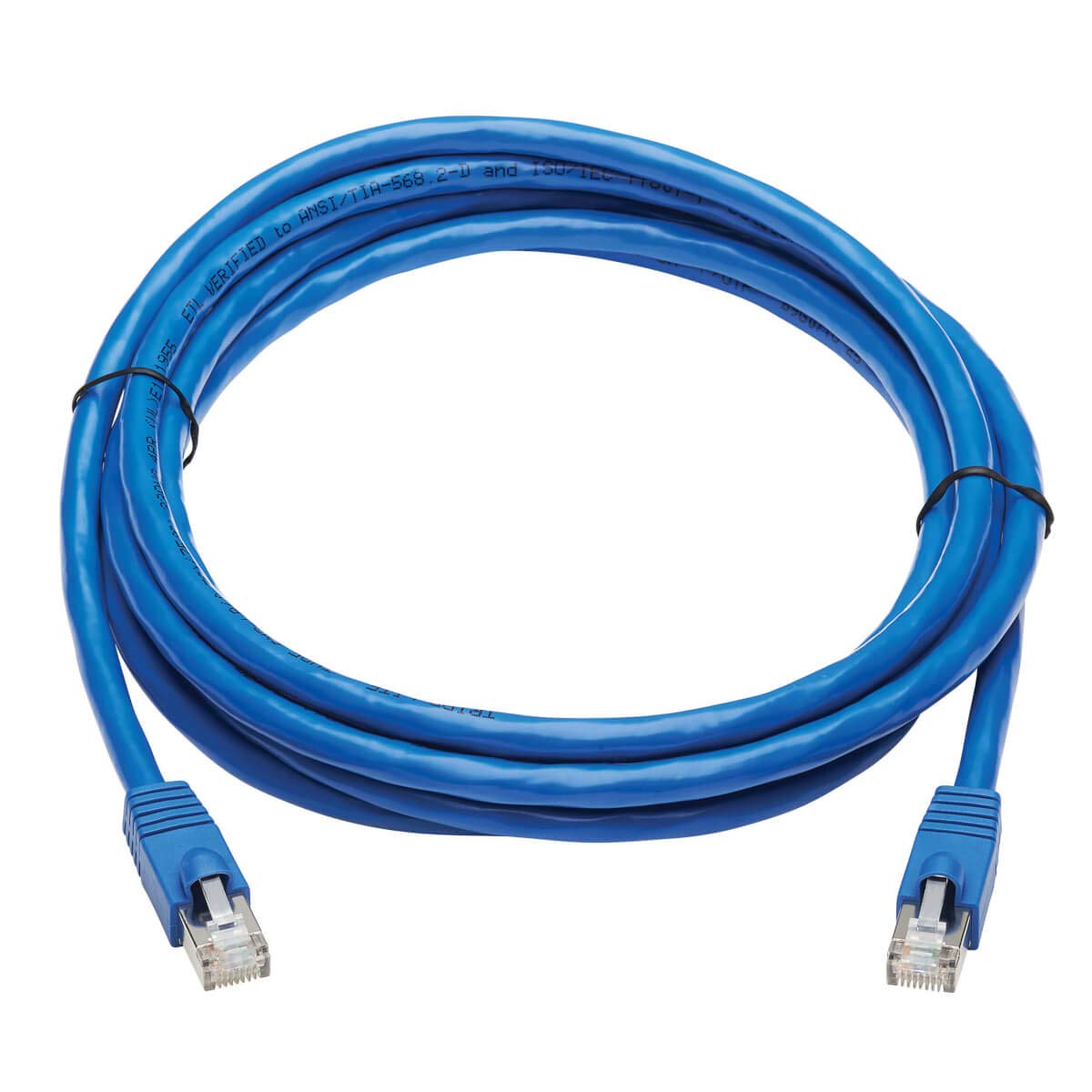 Tripp Lite Cat6a 10G Ethernet Cable, PoE, CMR-LP, Snagless F/UTP Network Patch Cable (RJ45 M/M), Blue, 10 ft. (N261P-010-BL)