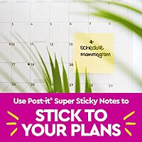 Post-it Super Sticky Notes, 10 Sticky Note Pads, 1.875 x 1.875 in., School Supplies, Office Products, Sticky Notes for Vertical Surfaces, Monitors, Walls and Windows, Canary Yellow 1.9" x 4"