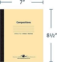 Roaring Spring Composition Notebook, Wide Ruled, 48 Sheets, 15lb White Paper, 8.5"x7", Flexible Manila 7 pt Tagboard Cover