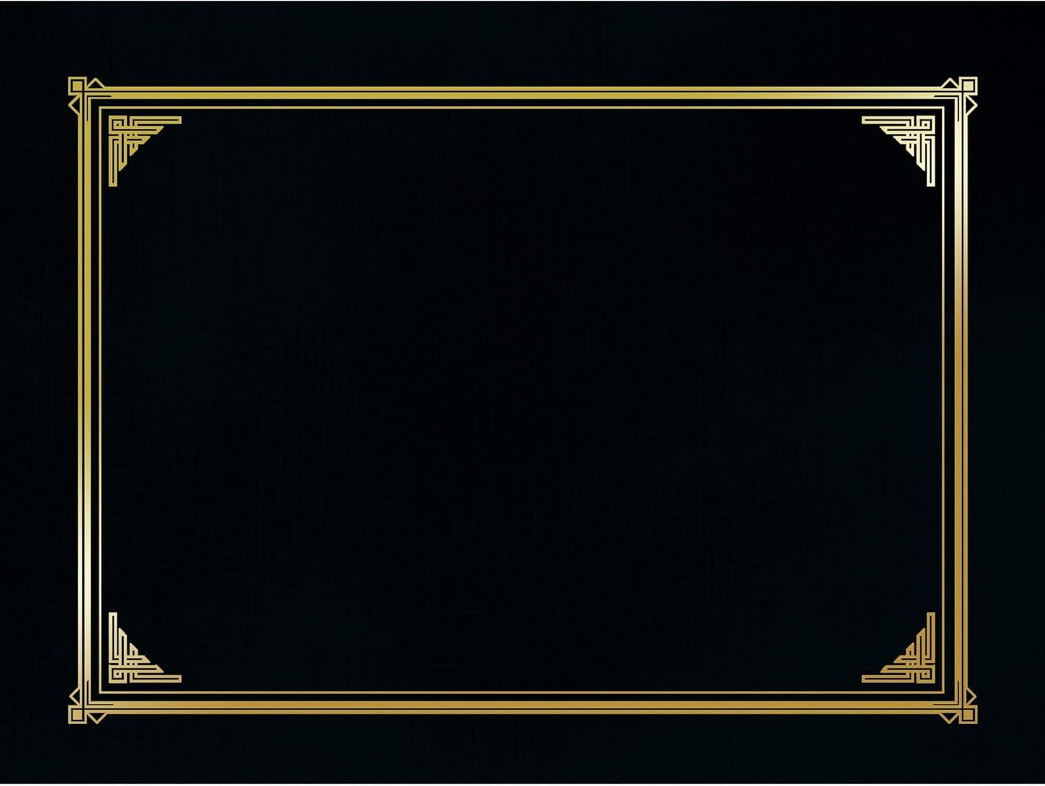 Geographics Classic Linen Certificate/Document Covers, 12.5 x 9.75 in, Black, 30% Recycled, 6 Pack