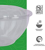 ECO-PRODUCTS Compostable Clear PLA Salad Bowls with Lids, Case of 150