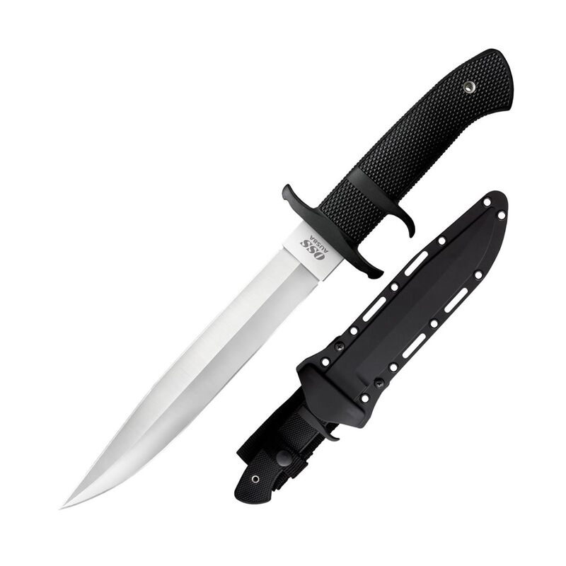 COLD STEEL OSS 8.25" Japanese AUS8A Clip Point Blade 5.125" Kray-Ex Handle Tactical Outdoor Hunting Fixed Blade Knife w/Secure-Ex Sheath