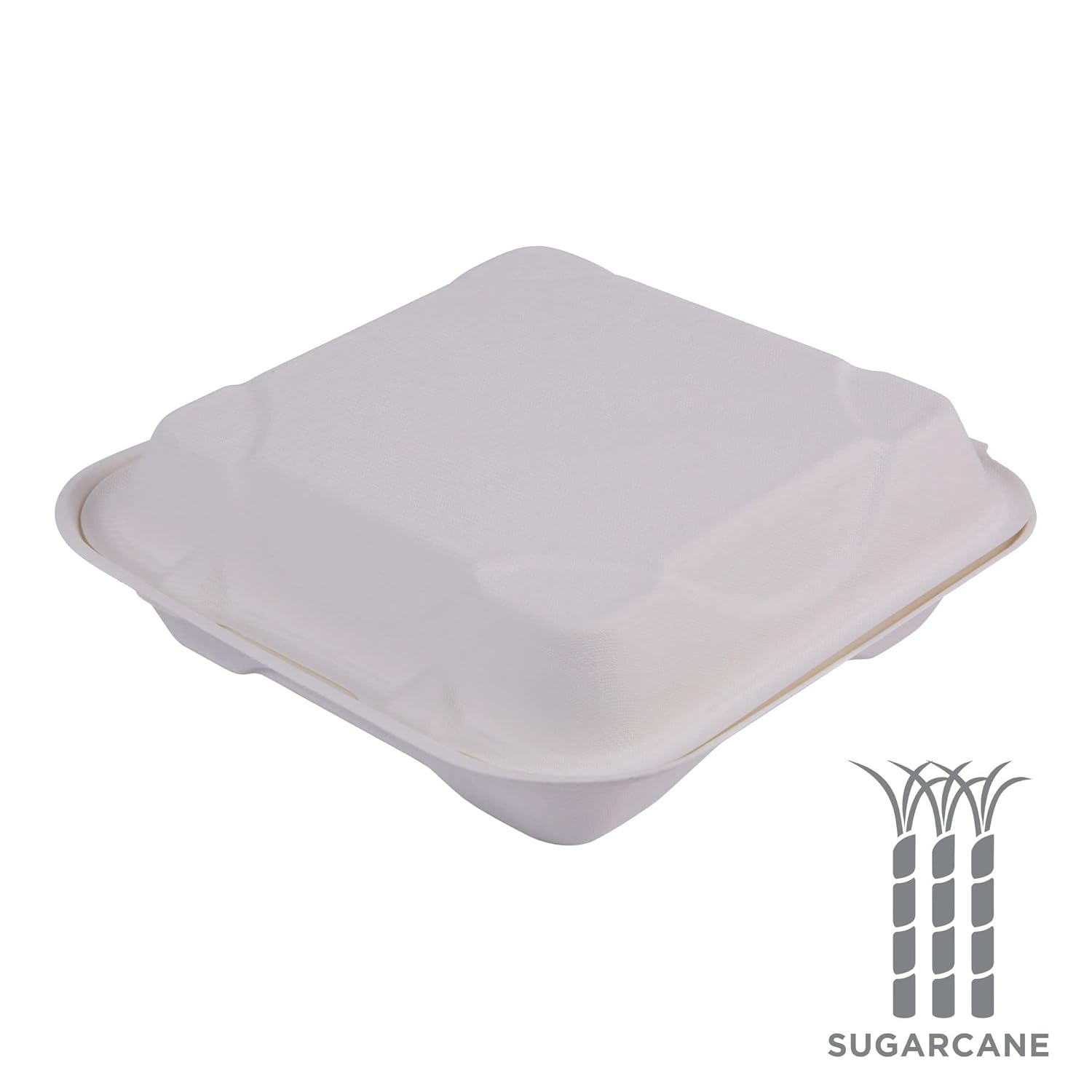 Eco-Products Compostable Bagasse Molded-Fiber Hinged Clamshell Containers