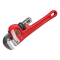 RIDGID 31010 Model 10 Heavy-Duty Straight Pipe Wrench, 10-inch Plumbing Wrench, Red, Black