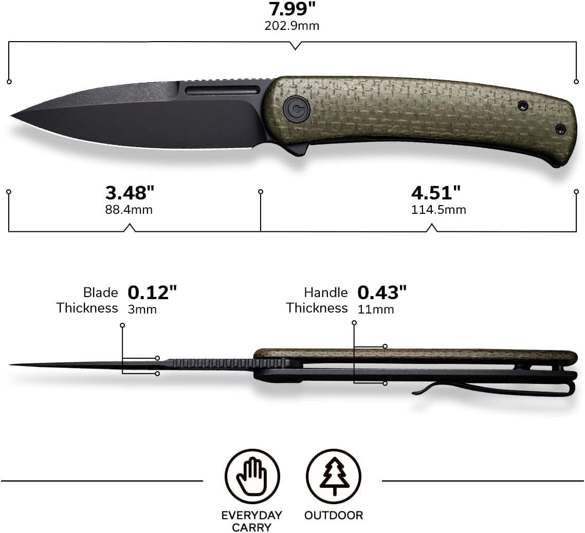 CIVIVI Cetos Folding Knife 14C28N Spear Point Blade