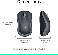 LOGITECH M185 Wireless Mouse, 2.4GHz with USB Nano Receiver, 1000 DPI, Ambidextrous