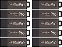 Centon Electronics DataStick Pro USB 2.0 Flash Drive, 4 GB, 10 USB Flash Drives, 10 Bulk Pack, Grey Black 4 GB