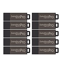 Centon Electronics DataStick Pro USB 2.0 Flash Drive, 4 GB, 10 USB Flash Drives, 10 Bulk Pack, Grey Black 4 GB