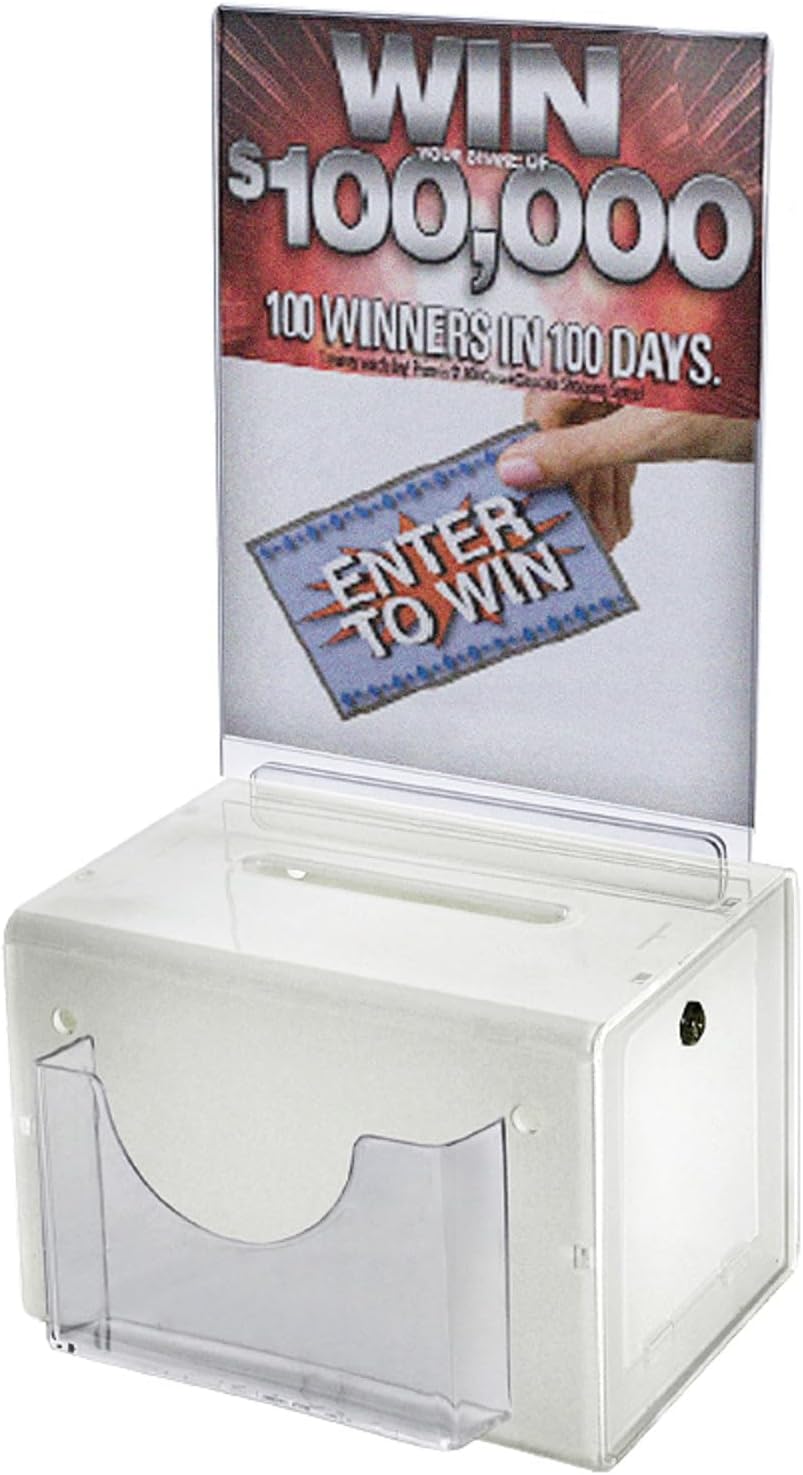 AZAR DISPLAYS Suggestion/Lottery Box with Lock and Sign Frame