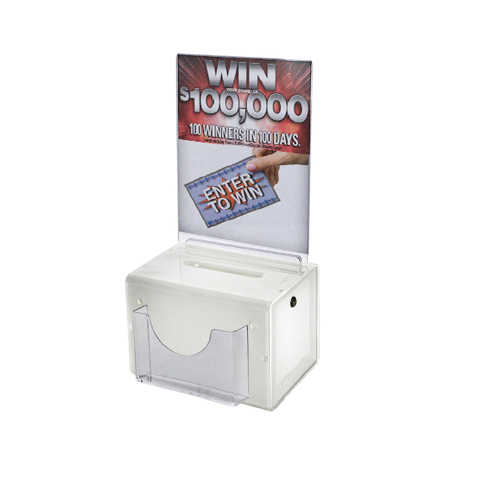 AZAR DISPLAYS Suggestion/Lottery Box with Lock and Sign Frame