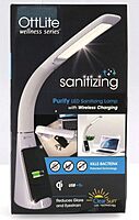 OttLite Purify LED Sanitizing Desk Lamp with Wireless Charging – Eliminates up to 99.9% of Bacteria, Touch Activated