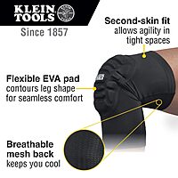 Klein Tools 60592 Knee Pads, Lightweight Padded Knee Sleeves, Breathable Mesh Back