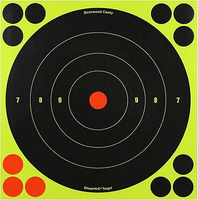 Birchwood Casey Shoot-N-C 8" Bull's-Eye Self-Adhesive Reactive Targets