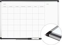 U Brands PINIT Magnetic Dry-Erase Monthly Calendar Board, Silver Aluminum Frame