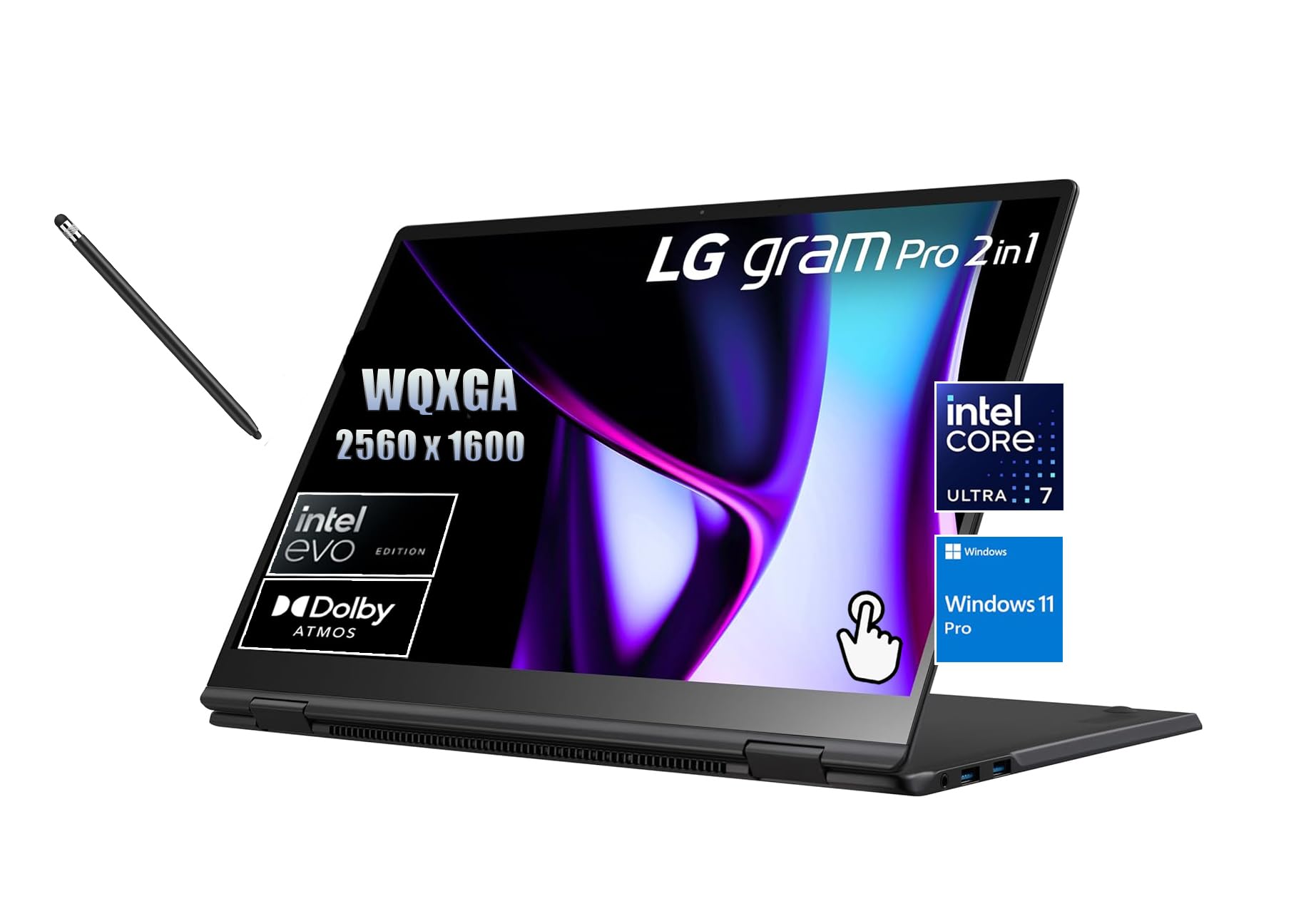 LG Gram Pro 16 inch 2-in-1 Business Laptop, WQXGA IPS Touchscreen, Intel Evo Edition - TMC Stylus Pen