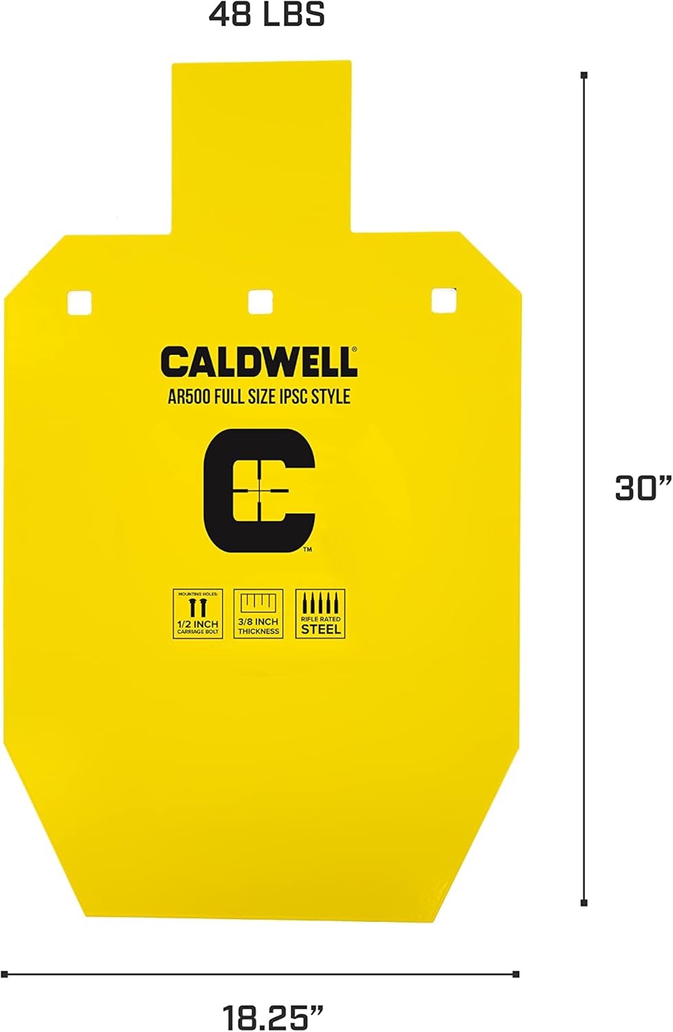 CALDWELL AR500 Steel Targets, Rifle Rated for Range and Practice Shooting
