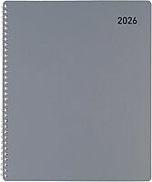 Office Depot Brand Monthly Planner, 8 1/2" x 11", Silver, January 2026 to December 2026, OD00163026