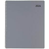 Office Depot Brand Monthly Planner, 8 1/2" x 11", Silver, January 2026 to December 2026, OD00163026