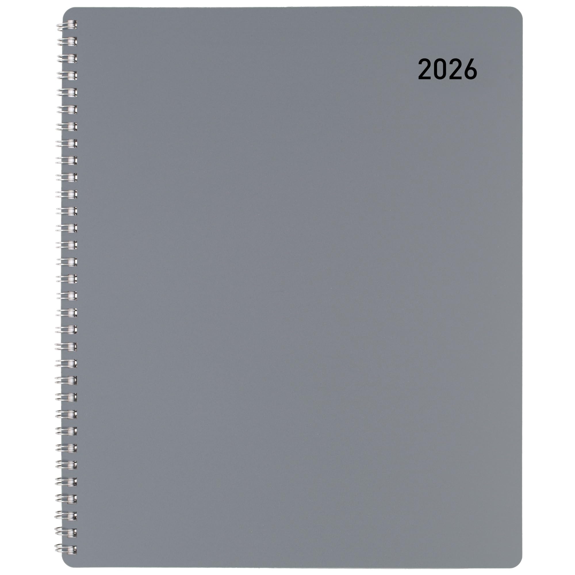 Office Depot Brand Monthly Planner, 8 1/2" x 11", Silver, January 2026 to December 2026, OD00163026