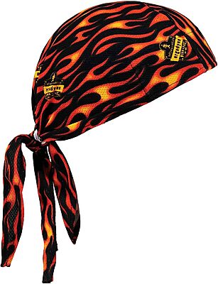 ERGODYNE Chill-Its 6615 High-Performance Bandana Doo Rag with Terry Cloth Sweatband