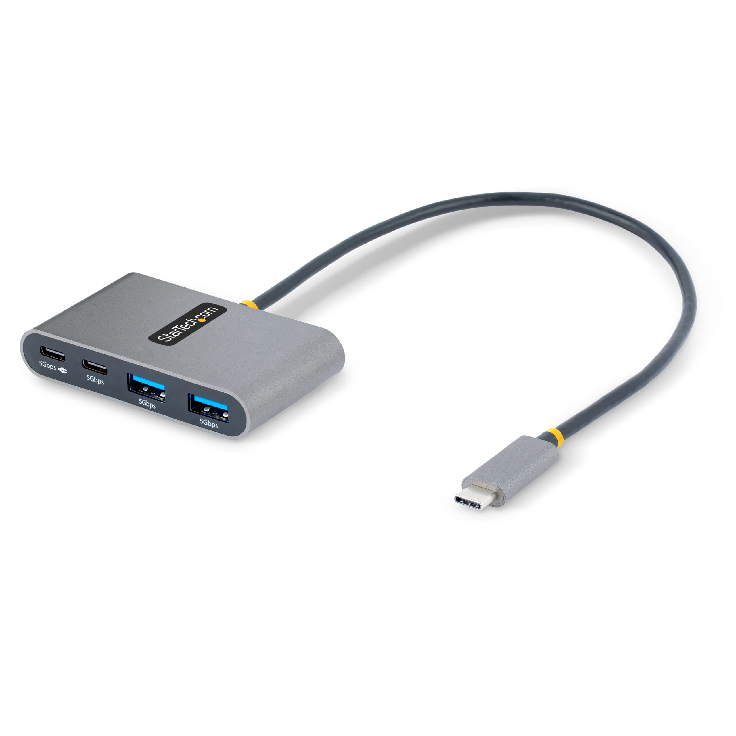 StarTech.com 4-Port USB-C Hub with 100W Power Delivery Pass-Through - 2X USB-A + 2X USB-C - 5Gbps - 1ft (30cm) Long Cable