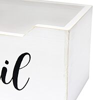 Elegant Designs Rustic Farmhouse Wooden Tabletop Mail Organizer Box