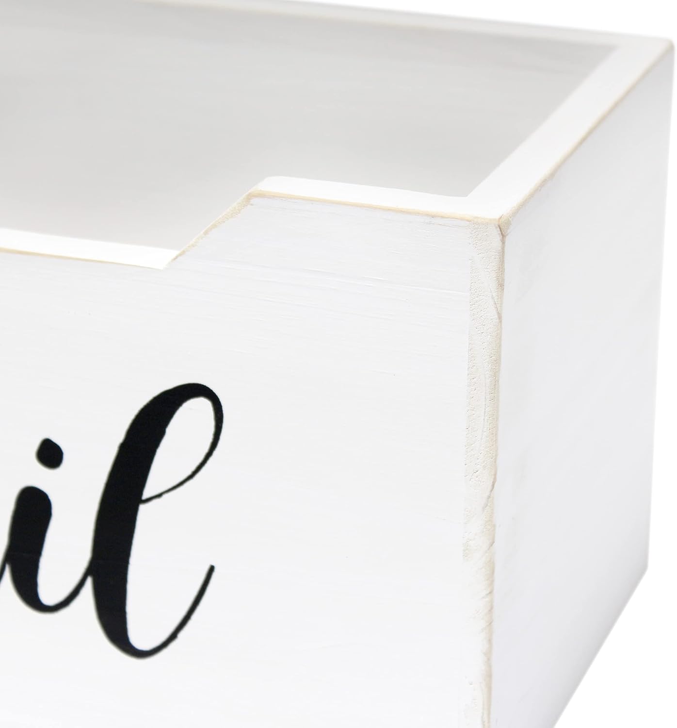 Elegant Designs Rustic Farmhouse Wooden Tabletop Mail Organizer Box