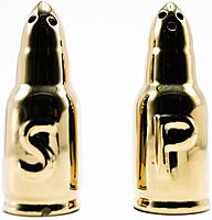 Caliber Gourmet Salt and Pepper Shakers Set For Kitchen Table, Bullet Style, Cooking Table, Collectible, Outdoors, Camping