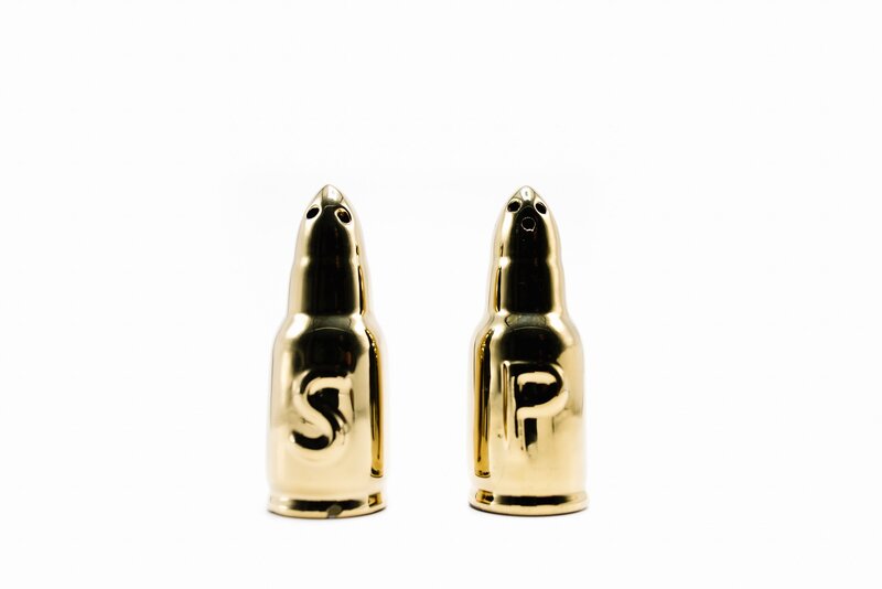 Caliber Gourmet Salt and Pepper Shakers Set For Kitchen Table, Bullet Style, Cooking Table, Collectible, Outdoors, Camping